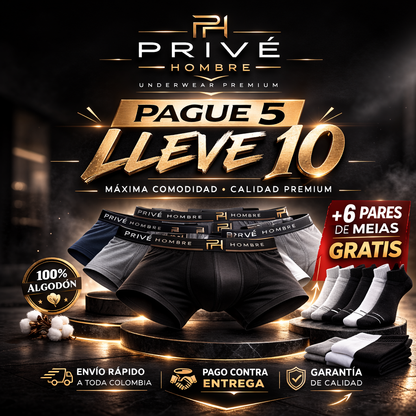 El Pack Inteligente del Hombre Práctico: 10 Boxers + 6 Medias GRATIS